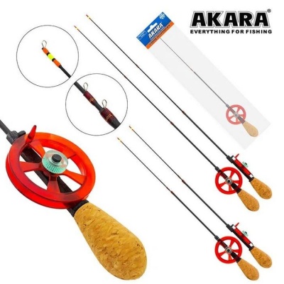 Удочка зимняя Akara Leader F 415 c катушкой Red