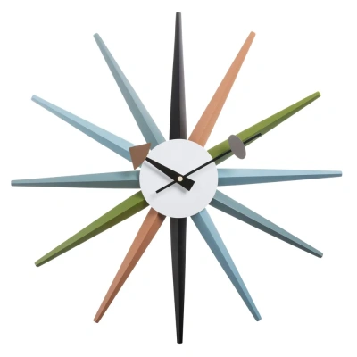 Часы настенные Рубин "Лучи", открытая стрелка, разноцветные, дерево и металл (4700-001) в магазине Спорт - Пермь