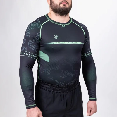 Рашгард FIGHTEXPERT COMBAT черный/зеленый в магазине Спорт - Пермь