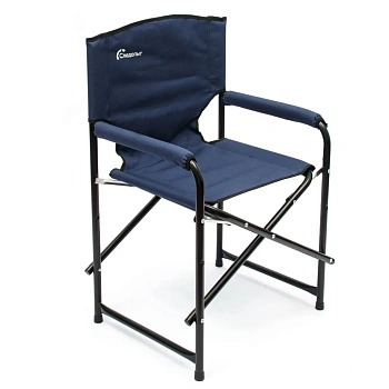 Кресло складное Следопыт Комфорт, 560х470х830 мм, сталь 22 мм, синее