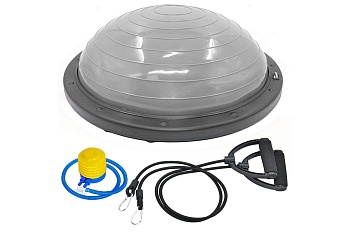 Полусфера BOSU BALL с эспандером B58St-G, серая в Магазине Спорт - Пермь