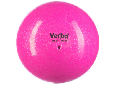 Мяч для художественной гимнастики Verba Sport, цвет: розовый неон с блестками