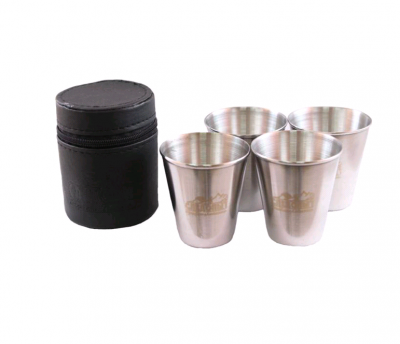 Рюмка Следопыт  в кожаной тубе , 4 штуки*25мл (PF-CWS-P27SET)