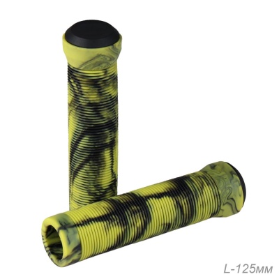 Грипсы TPE/BG-125TPE-Y-BAG, 125мм, 2шт,  желтый/черный