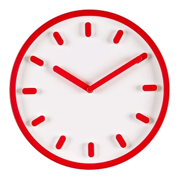 Часы настенные Рубин "Классика", круг диаметр 30 см, корпус бело-красный (3034-002) в магазине Спорт - Пермь