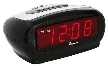 Часы - будильник электронный сетевой, светящийся красным светом GRANAT C-1235 - Красные в магазине Спорт - Пермь