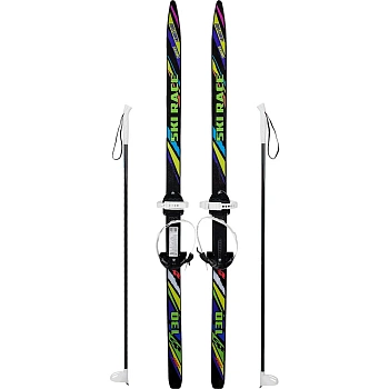 Лыжи подростковые "SKI RACE", крепление "Цикл" 140/105см с палками в магазине Спорт - Пермь