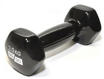 Гантель виниловая GO DO, 3кг, черная в Магазине Спорт - Пермь