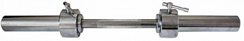 Гантельный хромированный грифы МВ Barbell с посадочной втулкой на 50 мм, длиной 530 мм, замки со стопором в Магазине Спорт - Пермь