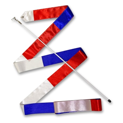 Лента гимнастическая с палочкой Indigo 56 см, 4 м, триколор (АВ-236-14)