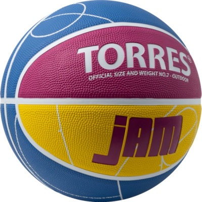 Мяч для баскетбола TORRES Jam, артикул B023127, размер 7