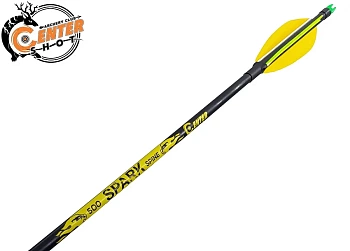 Стрела лучная фибергласс Centershot Spark 500 натуральное оперение 4" (CSTJ-C05001-Feathers)
