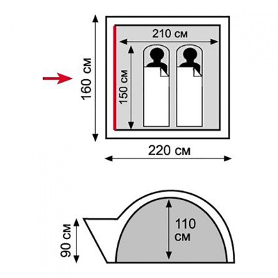 Палатка 2-местная Tramp Lite Wonder 2, зеленая