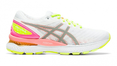 Asics - Кроссовки женские GEL-NIMBUS 22 LITE-SHOW 1012A766 - 100 WHITE/SUN CORAL в Магазине Спорт - Пермь