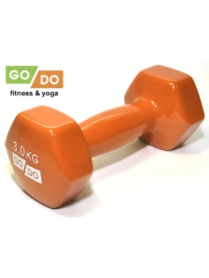 Гантель виниловая GO DO, 3кг, оранжевая в Магазине Спорт - Пермь