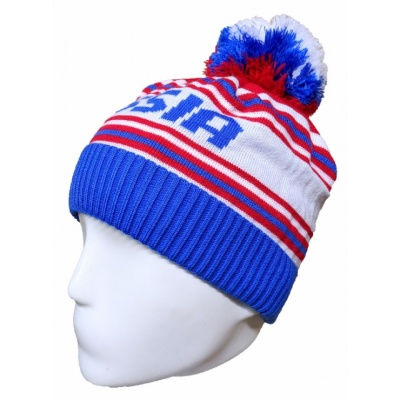 Шапка RAY вязанная Урал 2.2, размер М (56-60), цвет синий/красный