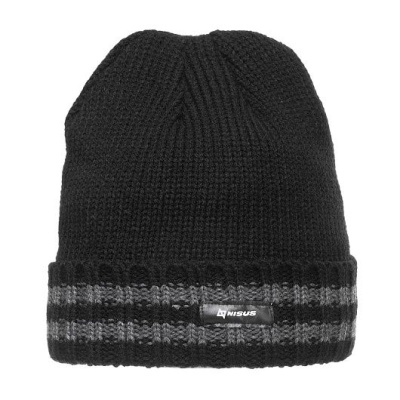 Шапка-бини Nisus Чемпион утепленная с отворотом черный (N-HI-B)