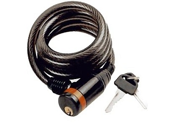 Замок велосипедный спиральный с ключом TONYON TY506, 12 х 1200 мм