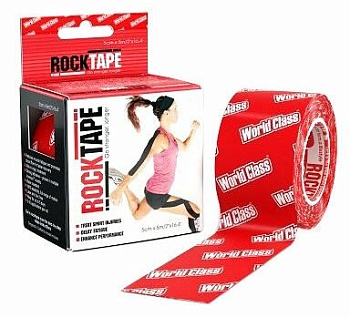Кинезиотейп Rocktape, Design, 5 см х 5 м, красный с надписью world class в Магазине Спорт - Пермь