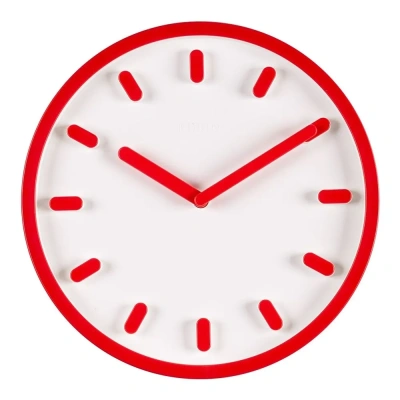 Часы настенные Рубин "Классика", круг диаметр 30 см, корпус бело-красный (3034-002) в магазине Спорт - Пермь
