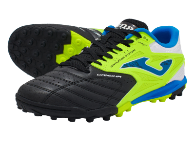 Бутсы многошиповые JOMA CANCHA CANS2401TF, цвет черный/зеленый