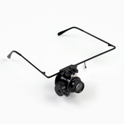 Лупа налобная 10х, монокулярная, с подсветкой, артикул 609081