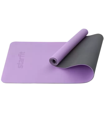Коврик для йоги STARFIT FM-201, TPE, 183x61x0,6 см, фиолетовый пастель/серый в Магазине Спорт - Пермь
