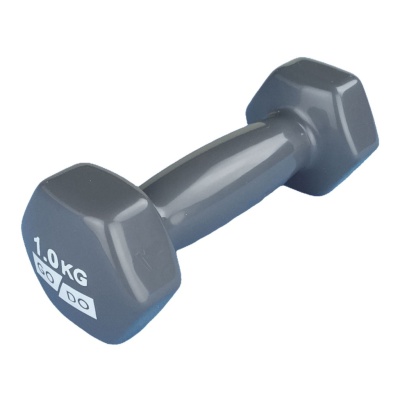 Гантель виниловая GO DO, 1кг, серая в Магазине Спорт - Пермь
