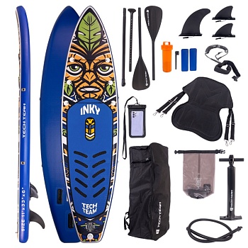 Сапборд надувной (SUP-доска) Tech Team "Inki Blue" 335*84*15см, (сиденье в комплекте)