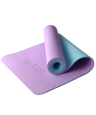 Коврик для йоги STARFIT FM-201, TPE, 183x61x0,6 см, фиолетовый пастель/синий в Магазине Спорт - Пермь