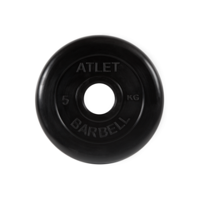 Диск обрезиненный MB Barbell "Atlet", 50 мм, вес 5 кг в Магазине Спорт - Пермь