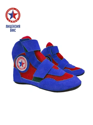 Борцовки для самбо ВФС BRAVEGARD Ascend на липучке сине-красные в магазине Спорт - Пермь