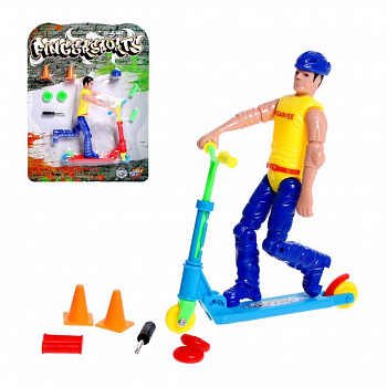 Пальчиковый самокат c фигуркой, МИКС, арт.6245276