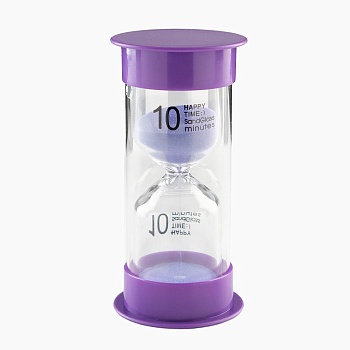 Часы песочные Happy time, на 10 минут, 12×5.5 см, сиреневые 7697300 в магазине Спорт - Пермь