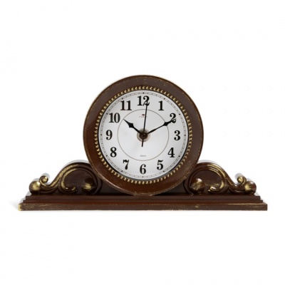 Часы настольные Рубин 2514-005 26х14 см, корпус коричневый с золотом "Классика" в магазине Спорт - Пермь