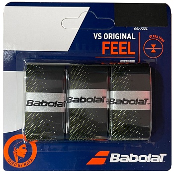 Овергрип Babolat VS Grip Original WH (3шт), 653040-232, черный/желтый
