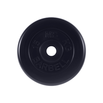 Диск обрезиненный MB Barbell "Стандарт", d=51мм, 15кг, черный в Магазине Спорт - Пермь