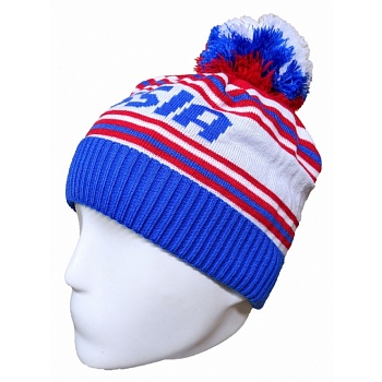 Шапка RAY вязанная Урал 2.2, размер М (56-60), цвет синий/красный