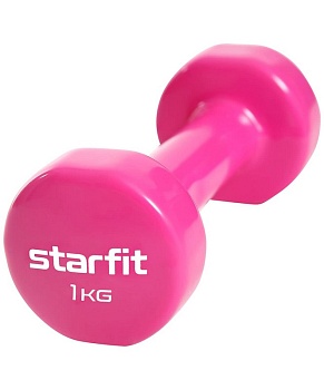 Гантель виниловая STARFIT DB-101, 1кг, розовая в Магазине Спорт - Пермь