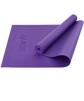 Коврик для йоги STARFIT FM-101, PVC, 173x61x0,4 см, фиолетовый в Магазине Спорт - Пермь