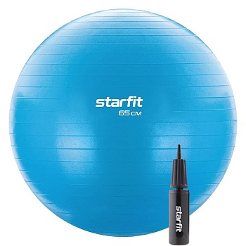 Мяч гимнастический STARFIT GB-109, антивзрыв с ручным насосом, 65см,1000г в Магазине Спорт - Пермь