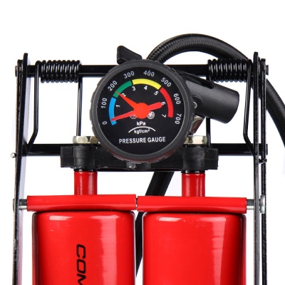 Насос ножной с манометром COMIRON FUJIN 2, стальной корпус, два поршня, 55*110мм в Магазине Спорт - Пермь