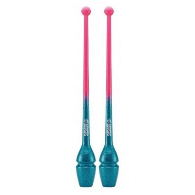 Булавы SASAKI М-34JKGH Galaxy Input-Rubber Clubs, 40,5 см, FRP x EMBU - розово-изумрудный