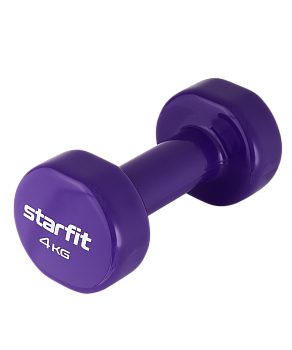 Гантель виниловая STARFIT DB-101, 4 кг, фиолетовая в Магазине Спорт - Пермь