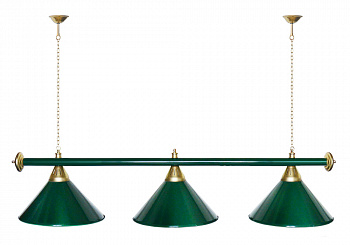 Светильник Startbilliards, 3 плафона Зеленый (Green) / Цвет штанги: Зеленый (Green)