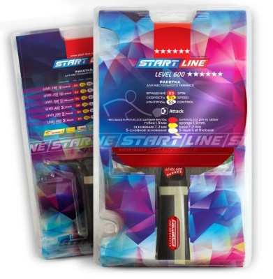 Ракетка для настольного тенниса START LINE Level 600 New 12703, анатомическая ручка