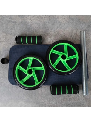 Ролик для пресса Woohooo Double Wheel Ab Roller, 32 х 32 х 15см, зеленый в Магазине Спорт - Пермь