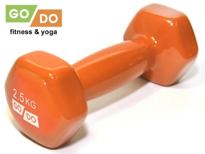 Гантель виниловая GO DO, 2кг, оранжевая в Магазине Спорт - Пермь
