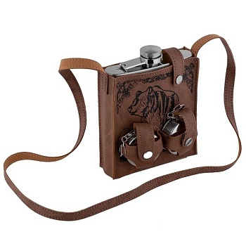 Набор GT Медведь (фляжка 540 мл + 2 стакана раскл.) GT-2023-PT-18B