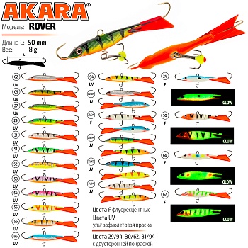 Балансир Akara Rover  50mm 8g, цвет уточняйте